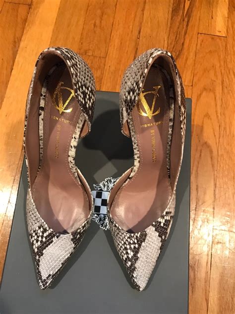 vince camuto signature embellished snake heels